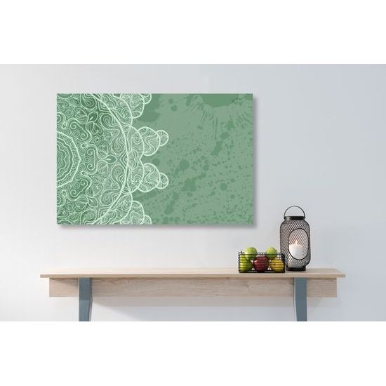 Obraz zelená Mandala s abstraktnými prvkami