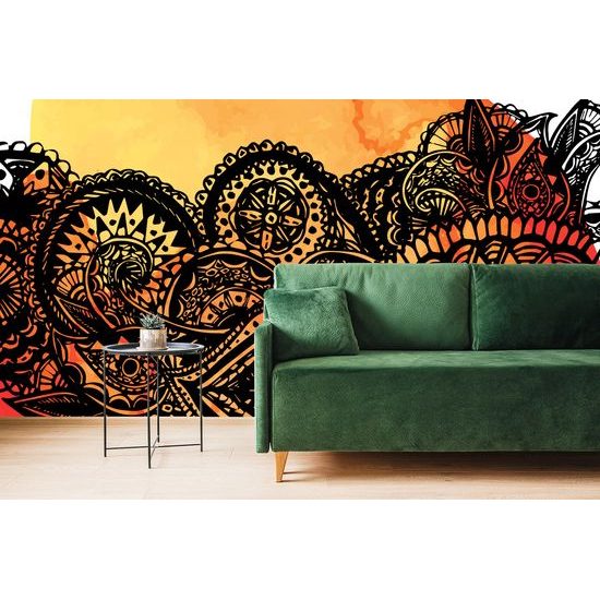Tapeta zaujímavá oranžová Mandala