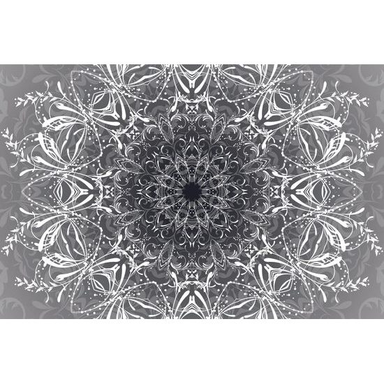 Tapeta Mandala v čiernobielom prevedení