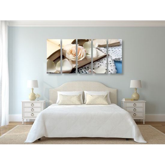 5-dielny obraz ruža a tajný kľúč