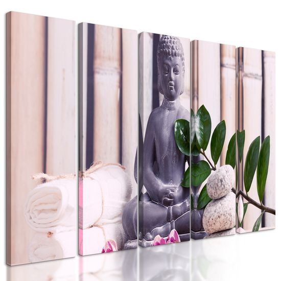 5-dielny obraz ukľudnujúci Budha