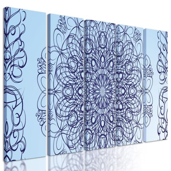 5-dielny obraz jemná kvetinová Mandala
