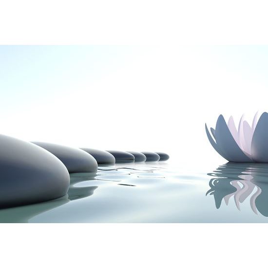 Tapeta upokojujúce Zen kamene s lotosovým kvetom