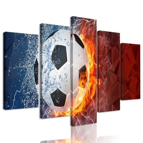 5-dielny obraz ohnivá lopta