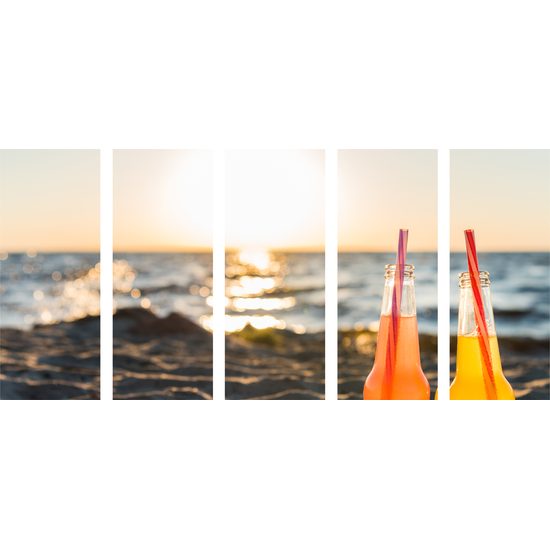 5-dielny obraz oddych na pláži
