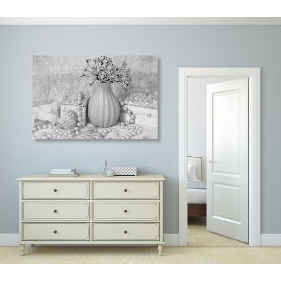 Obraz elegantné zátišie v čiernobielom prevedení