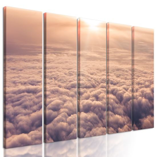 5-dielny obraz pohľad nad oblakmy