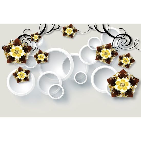 Samolepiaca tapeta zlaté kvety budúcnosti