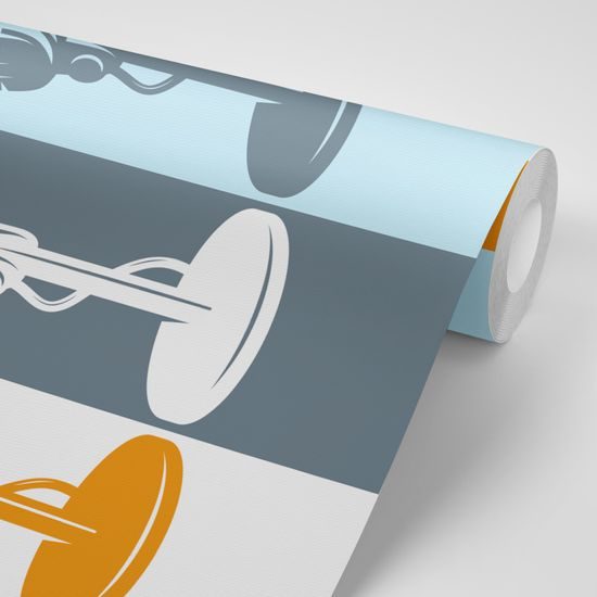 Tapeta mikrofóny na pestrom pozadí