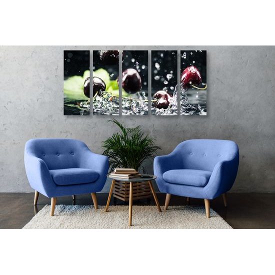 5-dielny obraz chutné šťavnaté čerešne