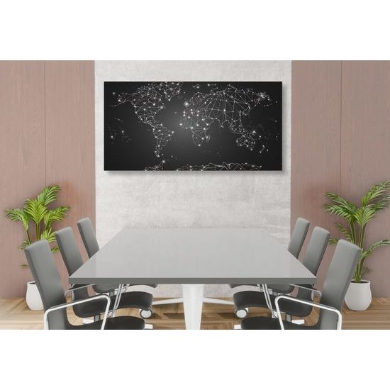 Obraz mapa sveta tvorená sieťami