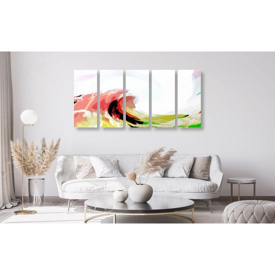 5-dielny obraz abstrakcia Slovenských kopcov