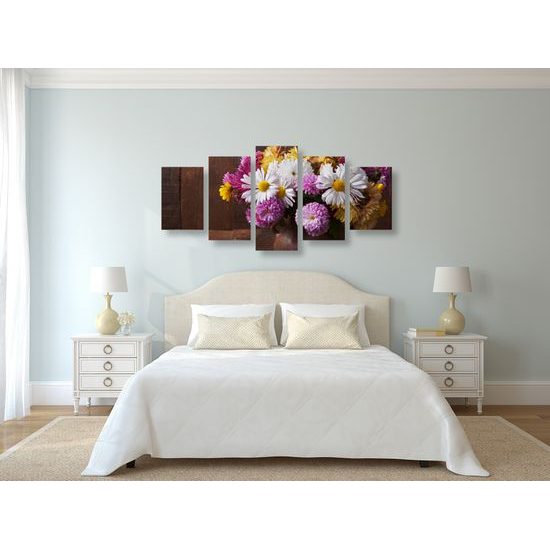 5-dielny obraz romantická kytička