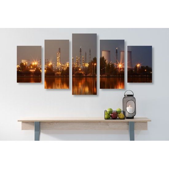 5-dielny obraz priemyselná oblasť