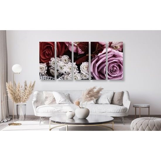 5-dielny obraz nádherná sviatočná kytica
