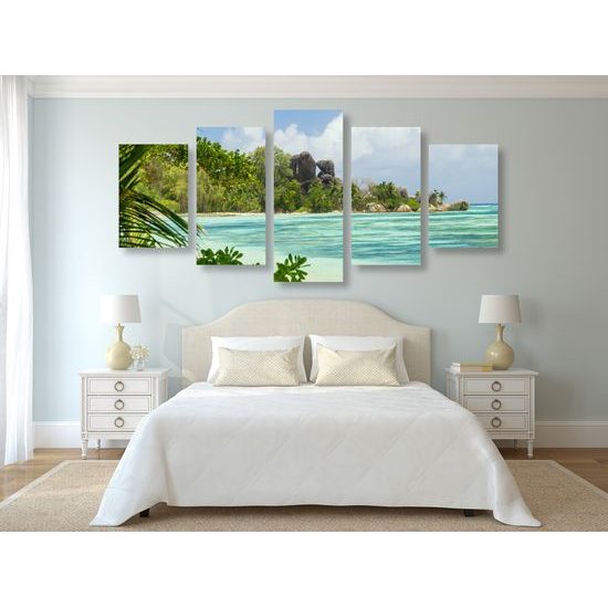 5-dielny obraz pohľad na tropický ostrov