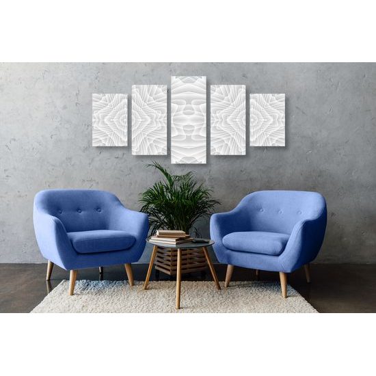 5-dielny obraz decentná abstrakcia