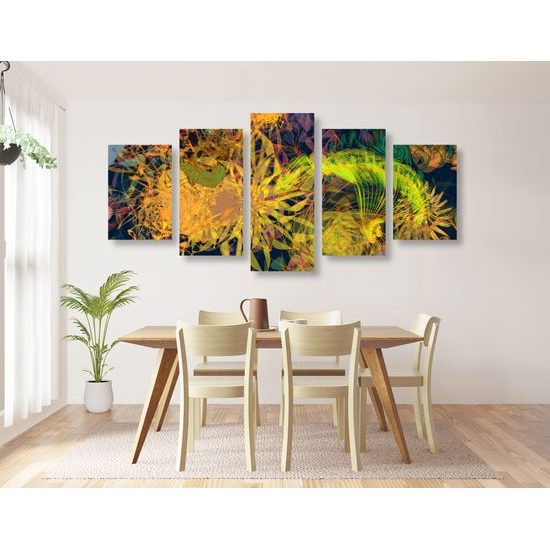 5-dielny obraz abstraktné umenie v zaujímavom prevedení