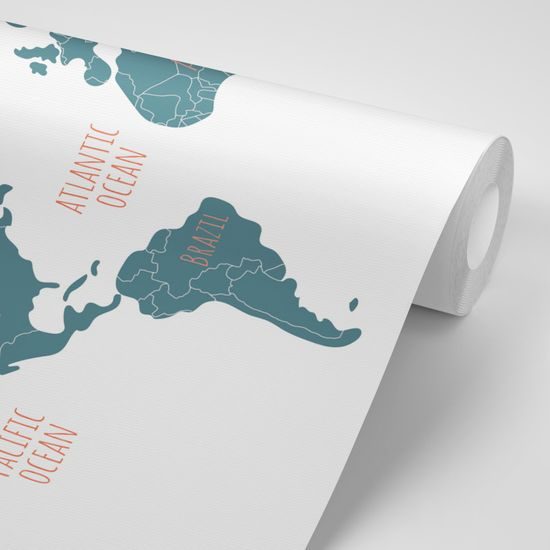 Samolepiaca tapeta mapa sveta v prehľadnom prevedení