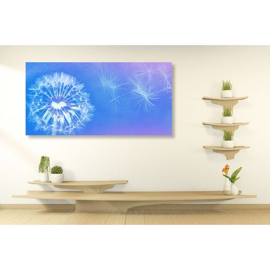 Obraz púpava v modro bielych farbách