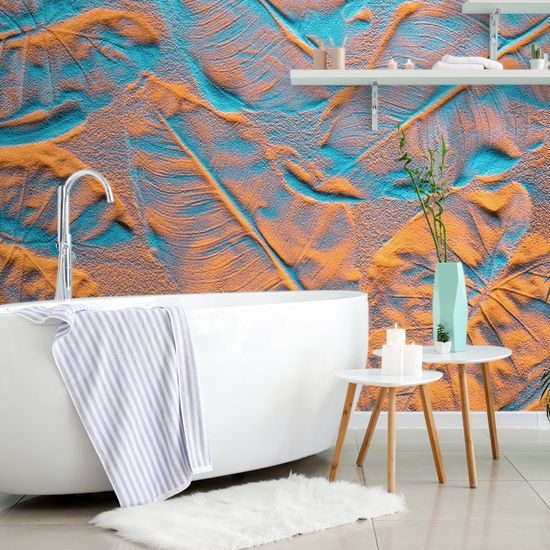 Samolepiaca tapeta piesok so štruktúrou listov