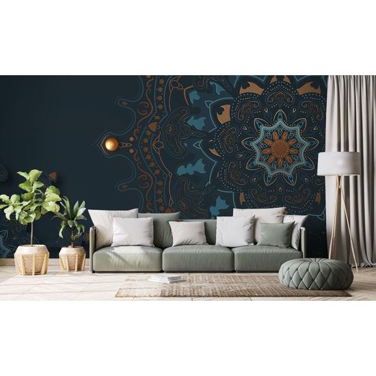 Samolepiaca tapeta elegantná Mandala so zlatými prvkami