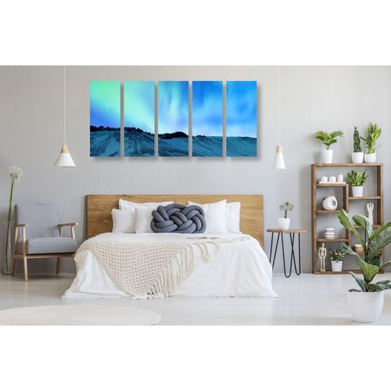 5-dielny obraz nádherná nórska obloha
