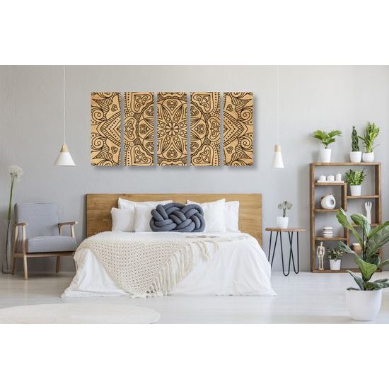 5-dielny obraz starodávna Mandala