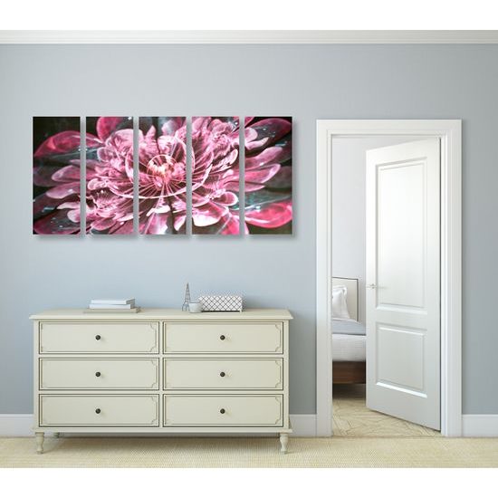 5-dielny obraz čaorvný lotosový kvet