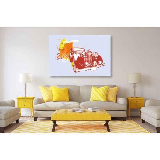 Obraz veterán na abstraktnom pozadí