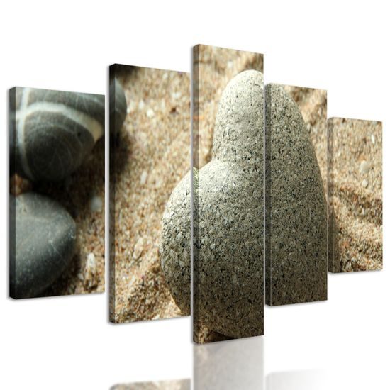 5-dielny obraz Zen kameň ako znak lásky