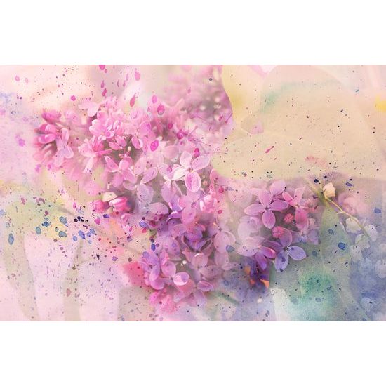 Samolepiaca tapeta vetvička plná ružových kvetov