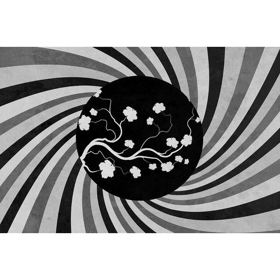 Zaujímavá čiernobiela samolepiaca tapeta grunge pozadie
