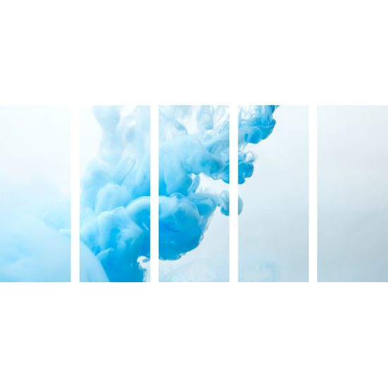 5-dielny obraz abstrakcia modrej farby