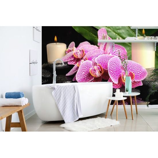Tapeta kompozícia orchideí so sviečkami
