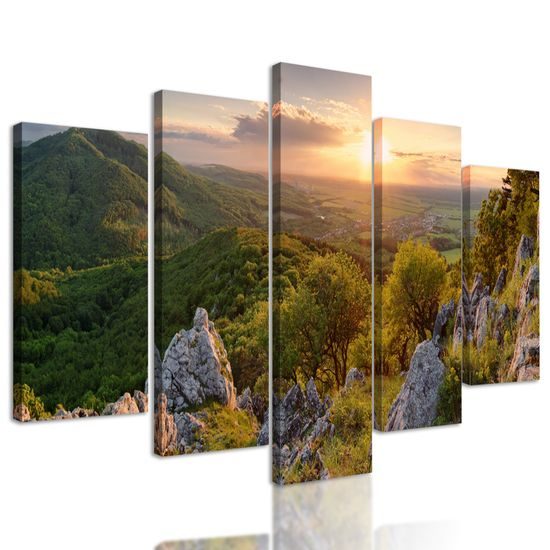 5-dielny obraz pohľad na krásnu Slovenskú prírodu
