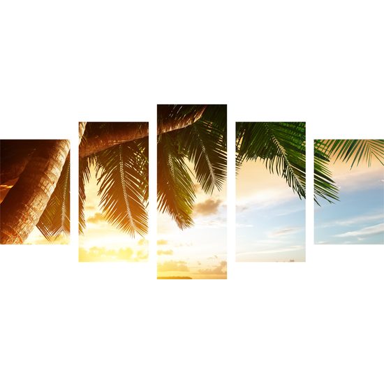 5-dielny obraz slenčný deň v tropickom raji