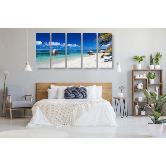 5-dielny obraz nádherná piesočná pláž