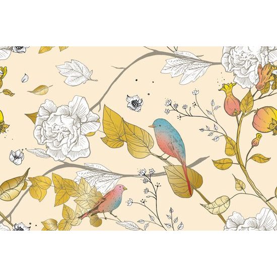 Tapeta krásne vtáčiky na konároch