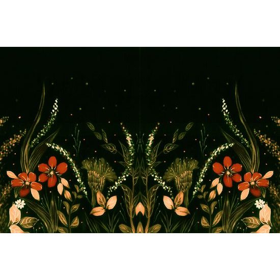 Samolepiaca tapeta originálny ornament z kvetov