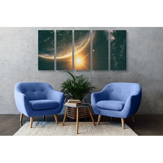 5-dielny obraz planéta zem z vesmírnej stanice