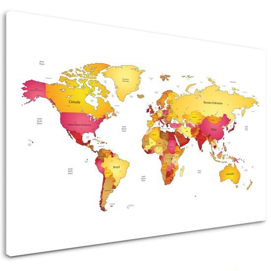 Obraz krásna pestrofarebná mapa