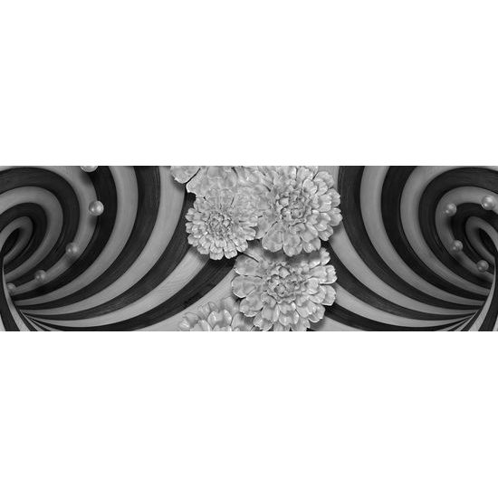 Obraz drevená špirála v čiernobielom prevedení