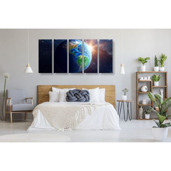 5-dielny obraz vesmírny pohľad na modrú planétu