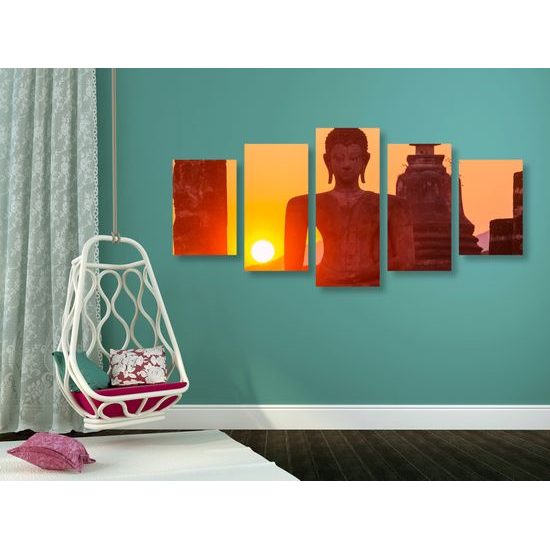 5-dielny obraz Budha v kamenom meste