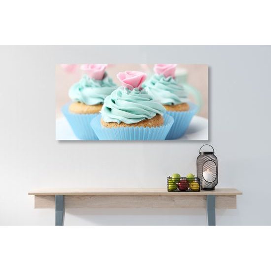 Obraz lahodné muffiny v pastelových farbách