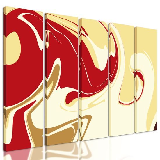 5-dielny obraz zaujímavá umelecká abstrakcia v zemitých farbách