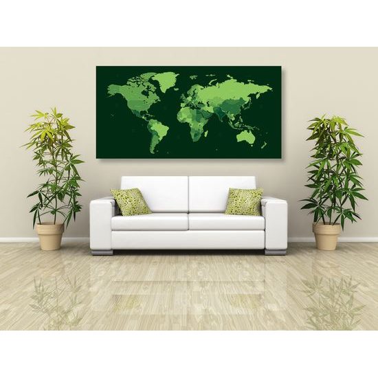 Obraz mapa štátov v zelenom prevedení