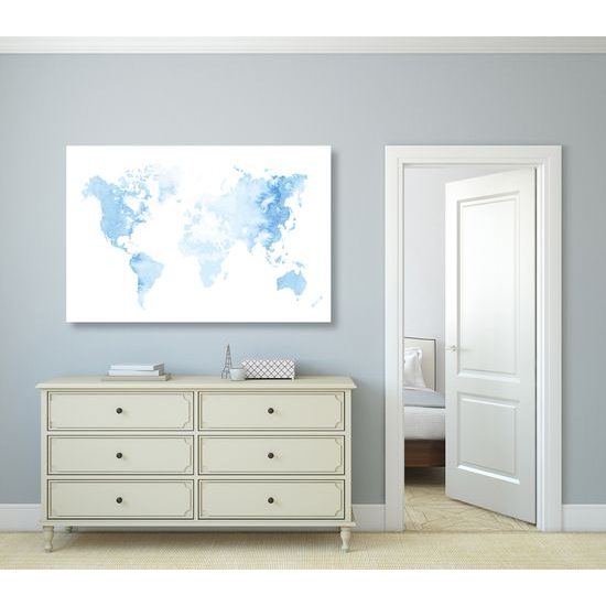 Obraz svetlomodrá mapa sveta