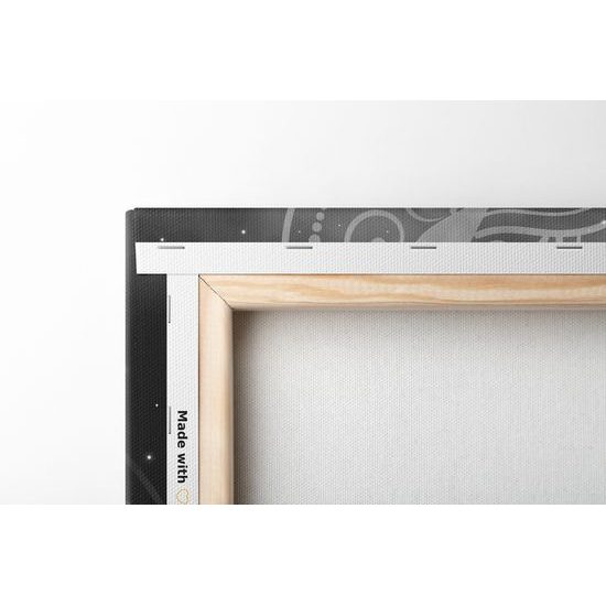 Obraz Mandala s vesmírnym pozadím v čiernobielom prevedení